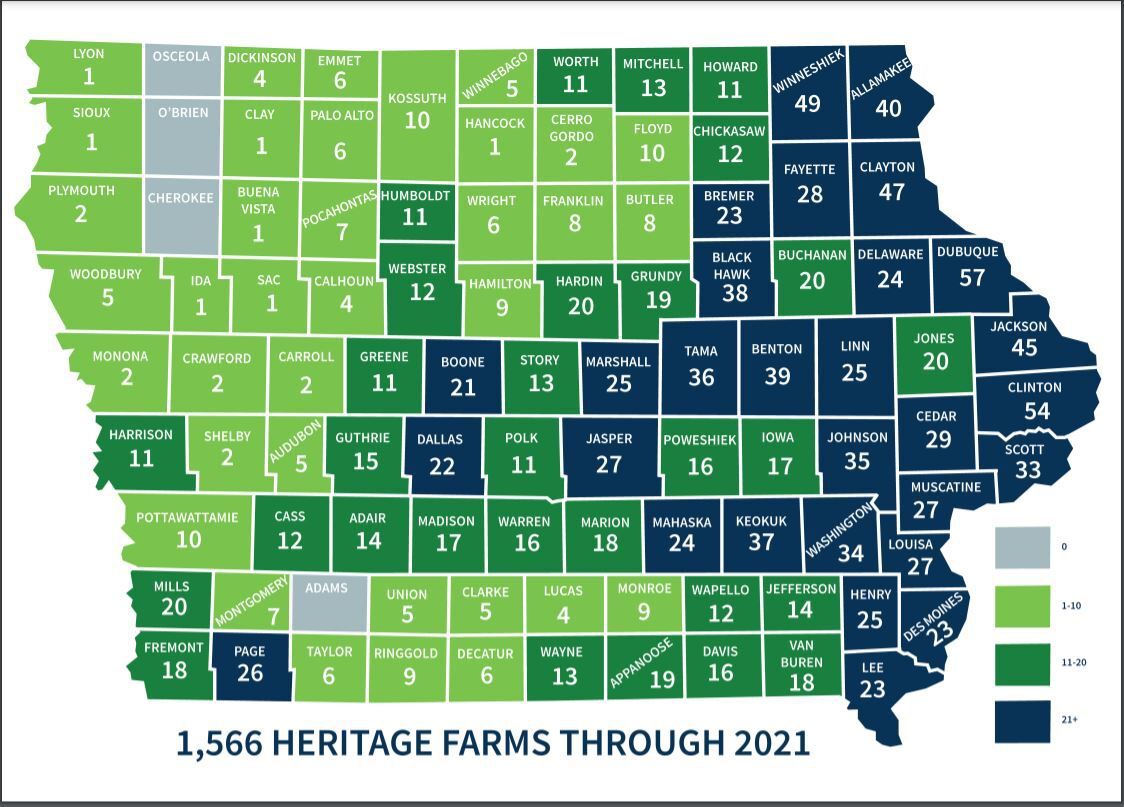 Iowa Heritage Farm map